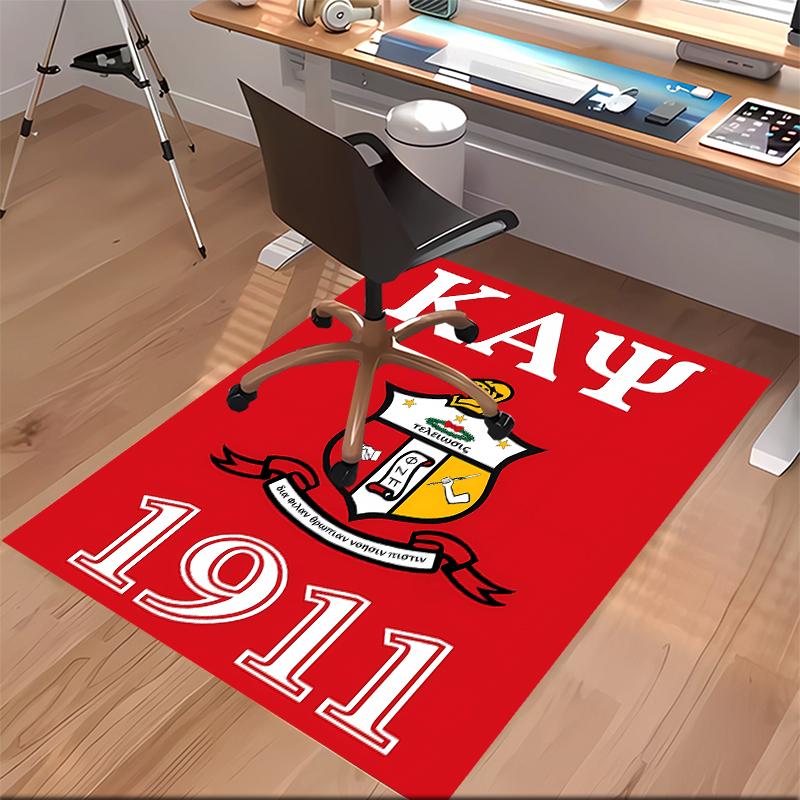 1pc Kappa Alpha Psi Print Area Rug - Soft, Washable Non-Slip Indoor Mat for Office Chairs, Living Room, Home Office Decorative Rug