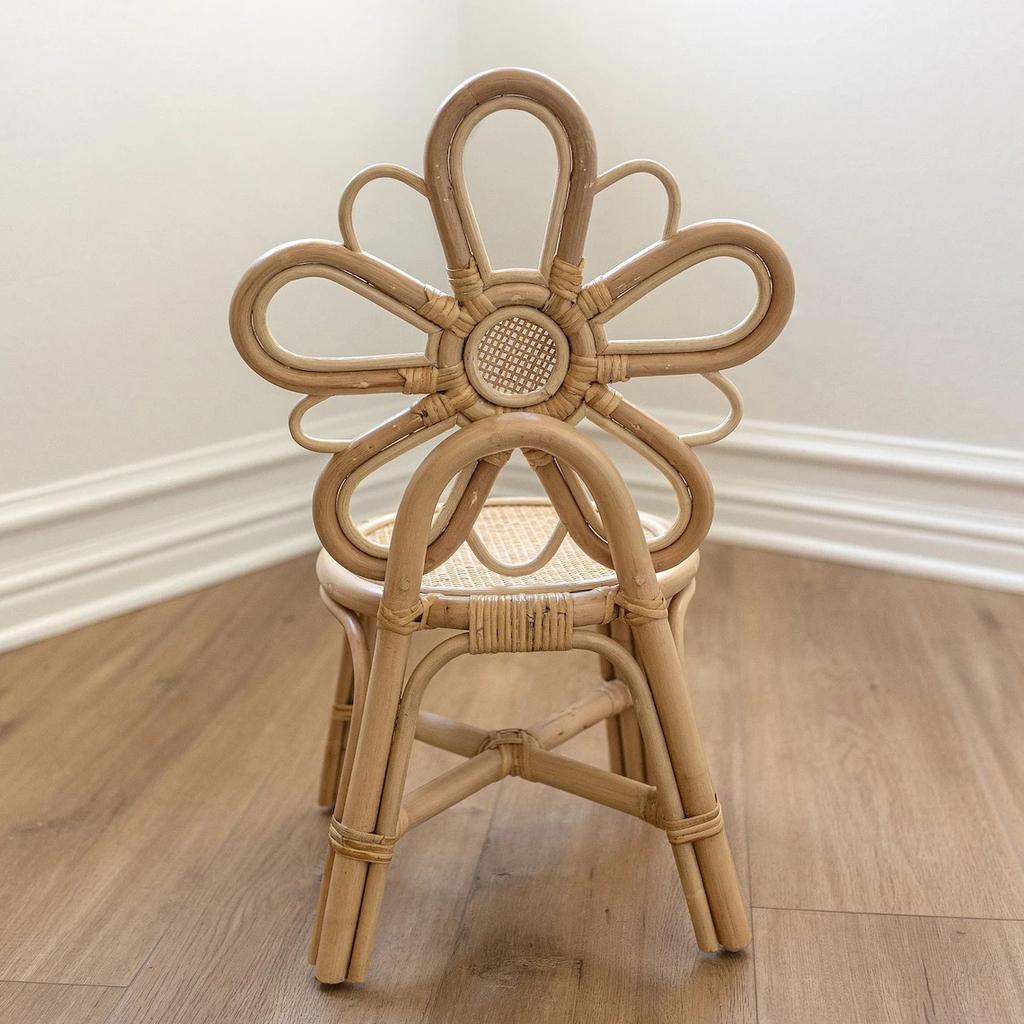 For Rattan Flower Kids Chairs for Events Birthday Party Hot Sale Kid Playroom Bedroom Furniture Handmade Baby Toddler Chair