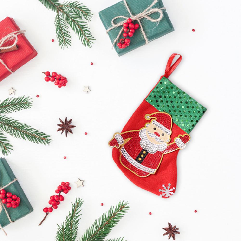 3pcs Christmas Stockings Socks DIY Diamond Painting Christmas Hanging Ornament Xmas Tree Decoration For Christmas