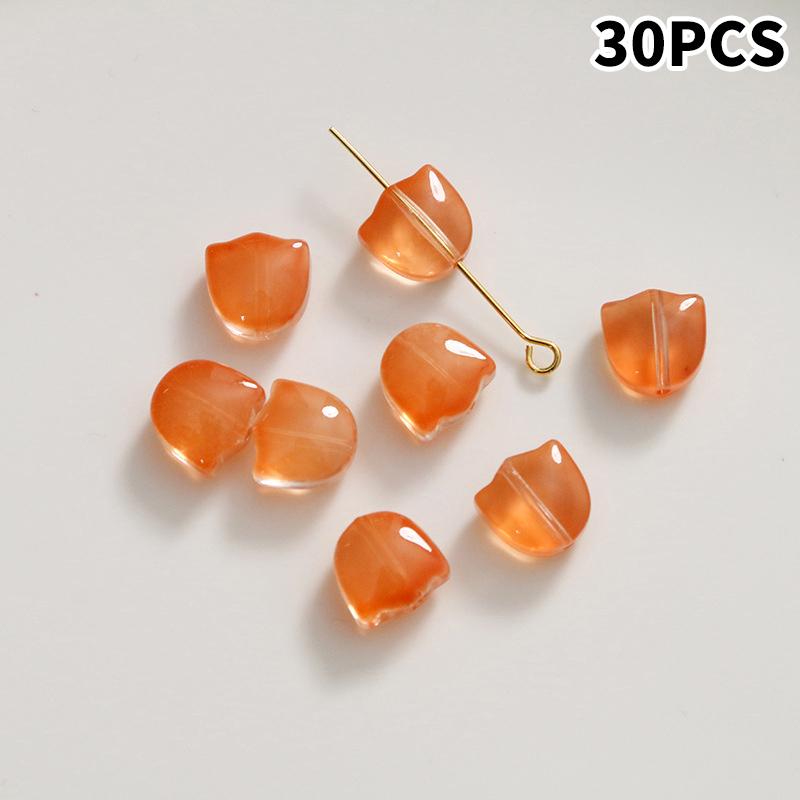 30Pcs Tulips Flower Lampwork Beads Multicolor Glass Flora Beads Multicolor Loose Beads For Diy Bracelets Jewelry Making