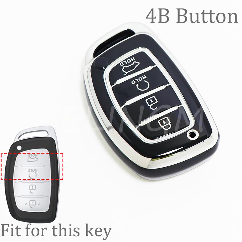 4 Buttoncar Key Case Cover For Hyundai Ix25 Ix35 Ix45 Tucson Sonata Rena Creta Verna Solaris Mistra Elantra Accent