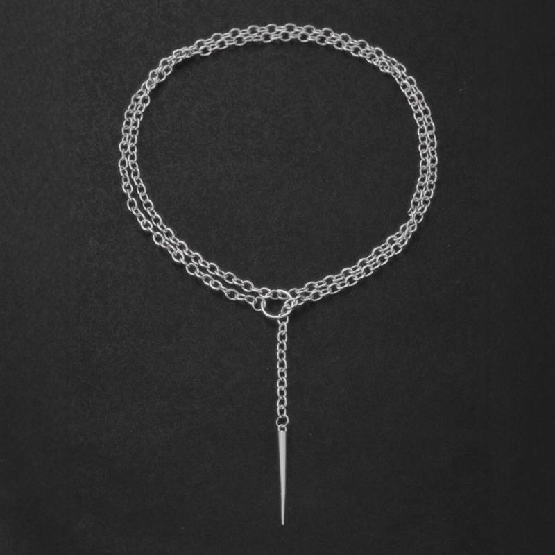 Geometric Statement Necklace Zinc Alloy Gothic Pendant Neckchain For Bold Fashion Look And Everyday Wear