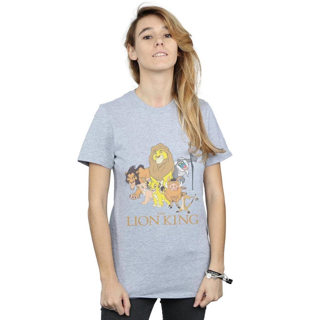 Disney Womens/Ladies The Lion King Group Cotton Boyfriend T-Shirt