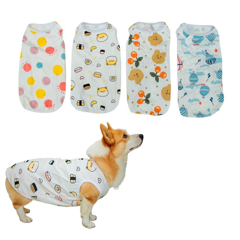 Creative Small Dog T-shirt Cartoon Pet Coat Vest Cat Vest Cute Dog Clothes  Pet Supplies