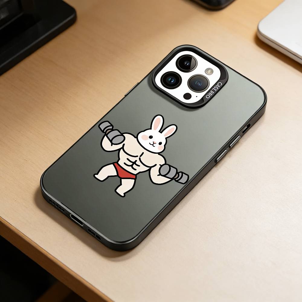 

Cartoon Muscle Animals Phone Case For iPhone 17,16,15,14,13,12,11 Plus,Pro Max,XS,Colorful Silver Phone case Funda Cover iPhone16e