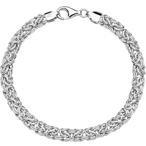Miabella Italian 925 Sterling Silver Byzantine Bracelet for Women