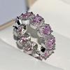 Fashion Luxury Charm Oval AAAA Super Flash Zircon Ring Pink Zircon Ring Women's Jewelry Wedding Party Jewelry  Silver Ring