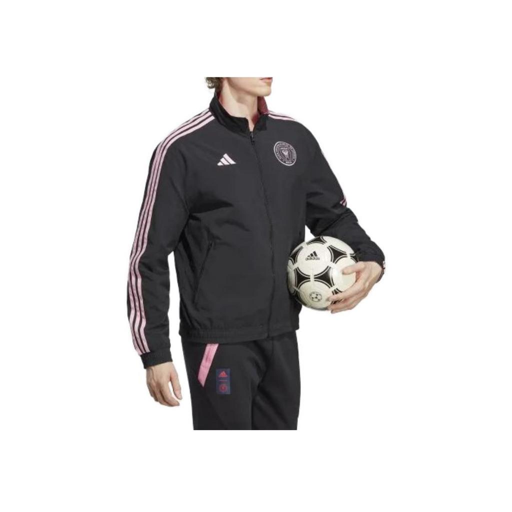 Adidas Miami International Wendbare Trainingsjacke mit Stehkragen und durchgehendem Reißverschluss Herren Jacken Schwarz Rosa HU0061