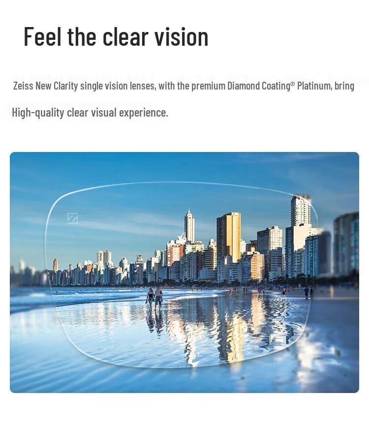 ZEISS ClearView Ultra-Transparent Non-Spherical Eyeglass Lenses with Diamond Cube Platinum Coating