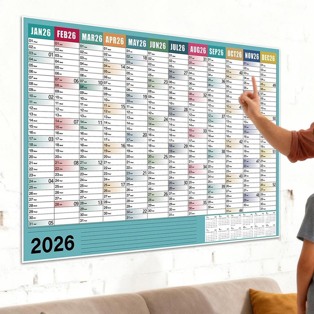 2026 Monthly Wall Calendar 29 X 20 Inch Large Home Decor with Tip Labels Monthly Wall Calendar for Mental Study School Task Home