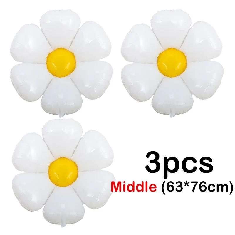White Daisy Flower Balloons Multi Size Sunflower Foil Balloon Plumeria Helium Ball for Birthday Wedding Party Decor Baby Shower