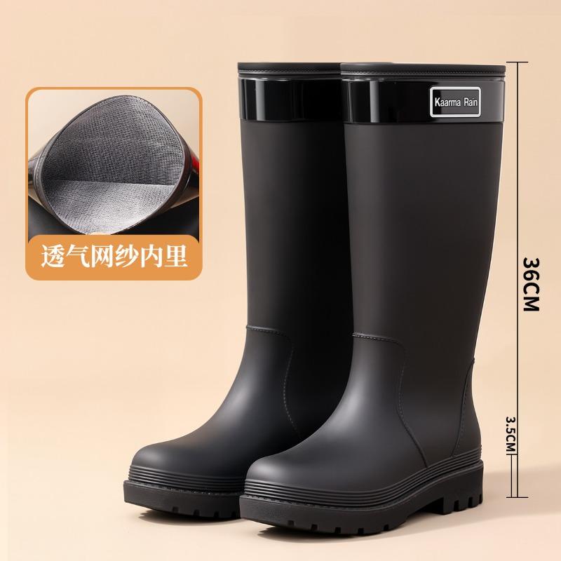 Rain shoes women's fashion adult high rain boots long water shoes non-slip waterproof water boots
