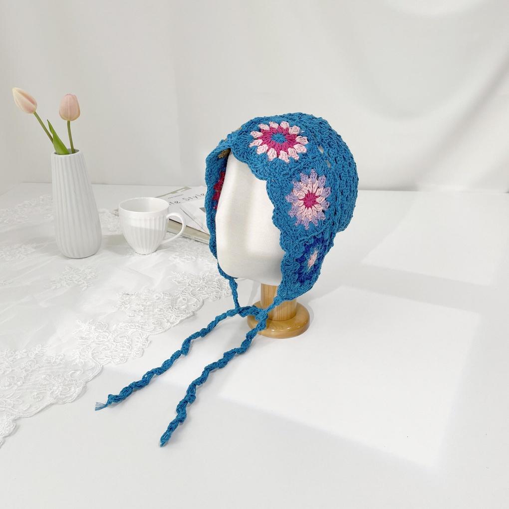 Men's and Women's Daily Bucket Hat Flower Knit Bonnet Bucket