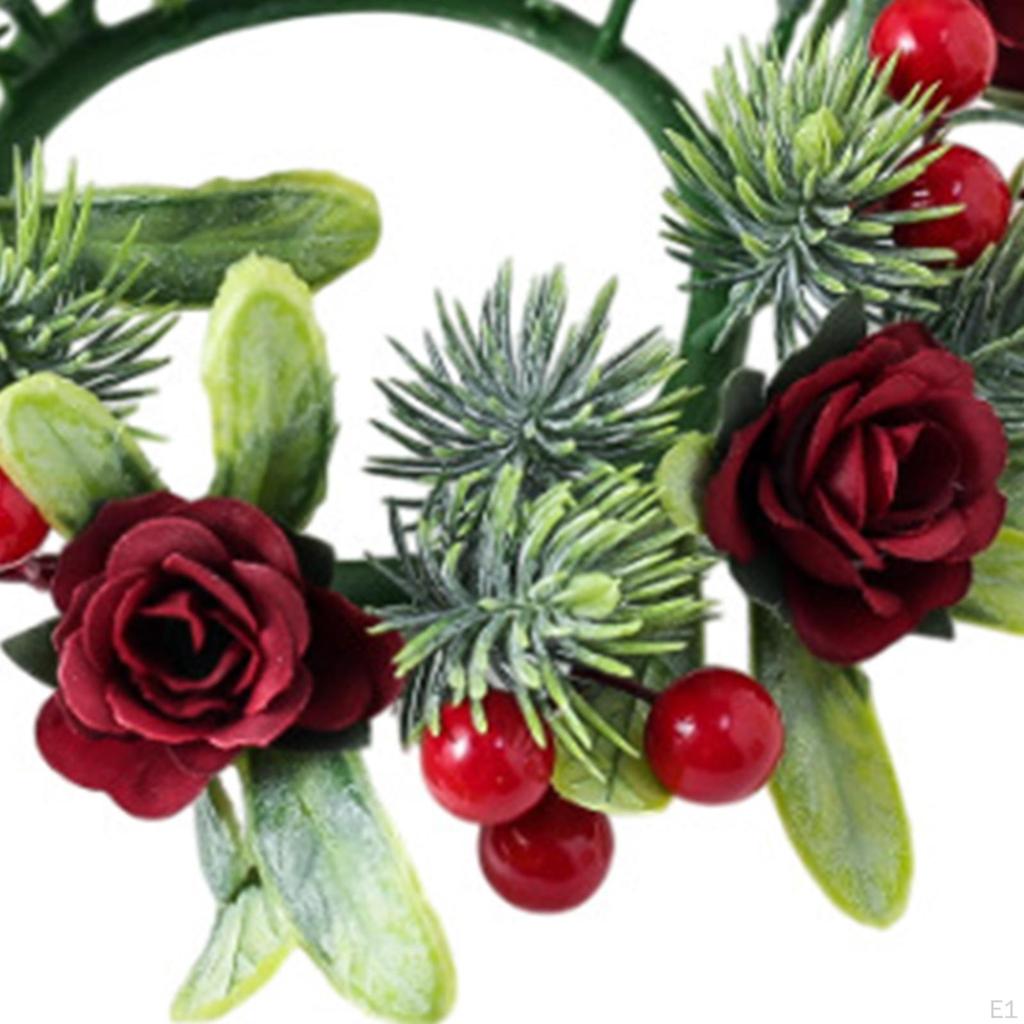 Christmas Candle Ring Wreath Decor for Chair Party Supplies