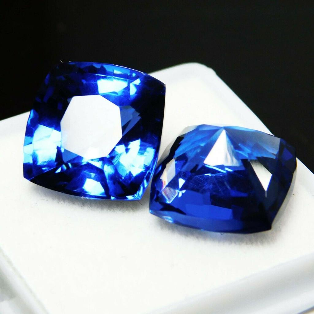 Natural Blue Tanzanite Loose Gemstone 16 Ct Square Cushion Shape for Jewelry Making and Crafts