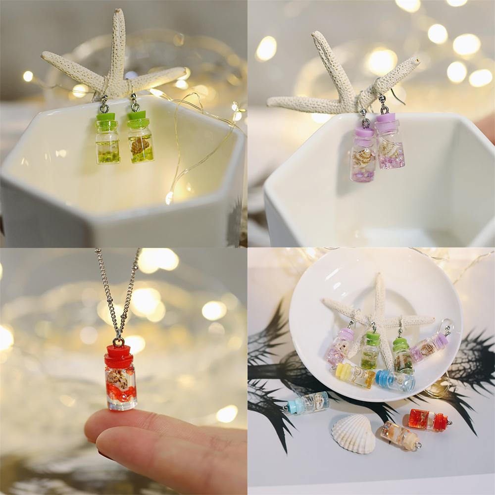 10pcs/lot Conch Shell Ocean Drift Bottle Pendants Handmade Crafts Charms For Earrings Necklace DIY Jewelry Making Supplies