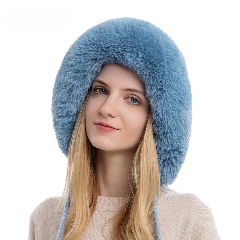 Autumn and Winter Women's Pullover Hat Three Hairballs Outdoor Thickened Velvet Cold-proof Warm Solid Color Knitted Hat