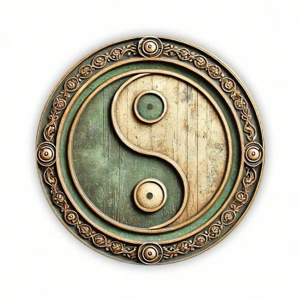 OrientalAura 1pc Yin Yang Bagua Aluminum Sign - 8 Inch Round HD Printed Metal Decor - Weather Resistant for Home