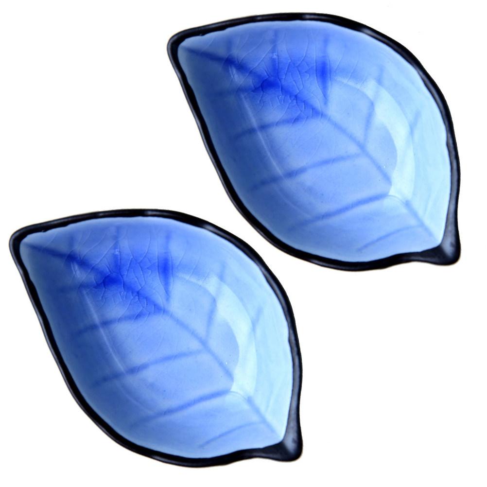 2Pcs Leaf Shape Ink Dish Ceramic Ink Tray Calligraphy Supplies for Beginners Professionals Artists Lightweight Polished Easy