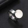 Dreamtimes Fashion Women's Ring Stainless Steel Round Heart Pendant Korean Couple Ring Jewelry Engagement Gift