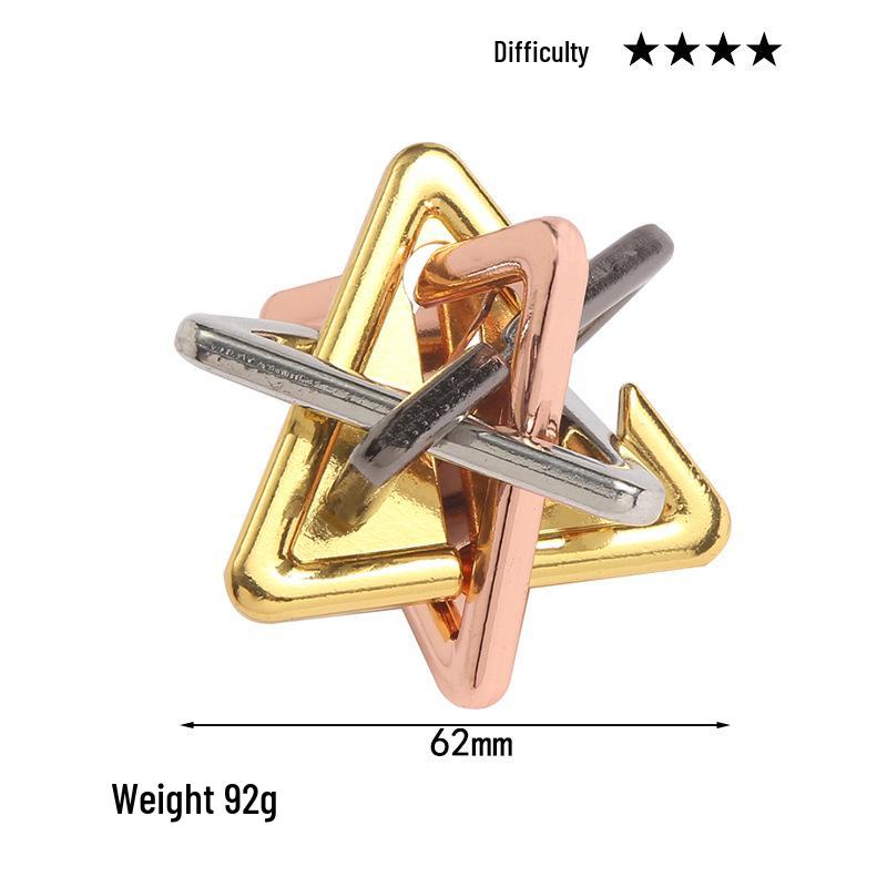 Intelligence Puzzle Zinc Alloy Disentanglement Rings - Unlock Nine Linked Rings Kongming Luban Lock Educational Toy