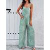 Jumpsuit Women Casual Button Vacation Long Jumpsuits Loose Wide Leg Romper Print Overalls Summer Youthful Woman Clothes