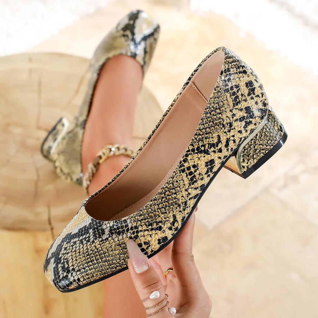 Euro Designer Women Shoes Trend Pumps Snakeskin High Heel Shoes Ladies Fashion Dress Shoes