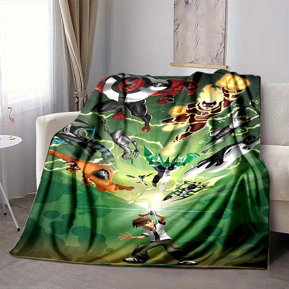 1 szt. Ben 10, Alien Force Koc Lekki Flanelowy Kocyk Na Kanapę, Łóżko, Podróż, Kemping, Salon, Biuro, Kanapę, Krzesło I Łóżko