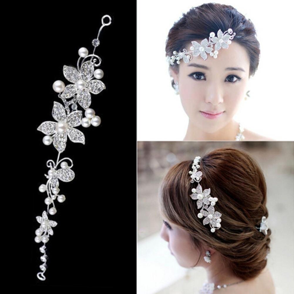Buy Tiara Hair Clip Headband Bridal Wedding Flower Fashion at