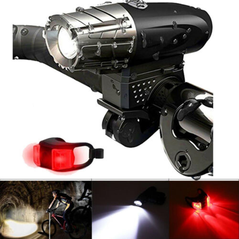 USB Rechargeable Bright LED Bicycle Bike Front Headlight and Rear Tail Light Set