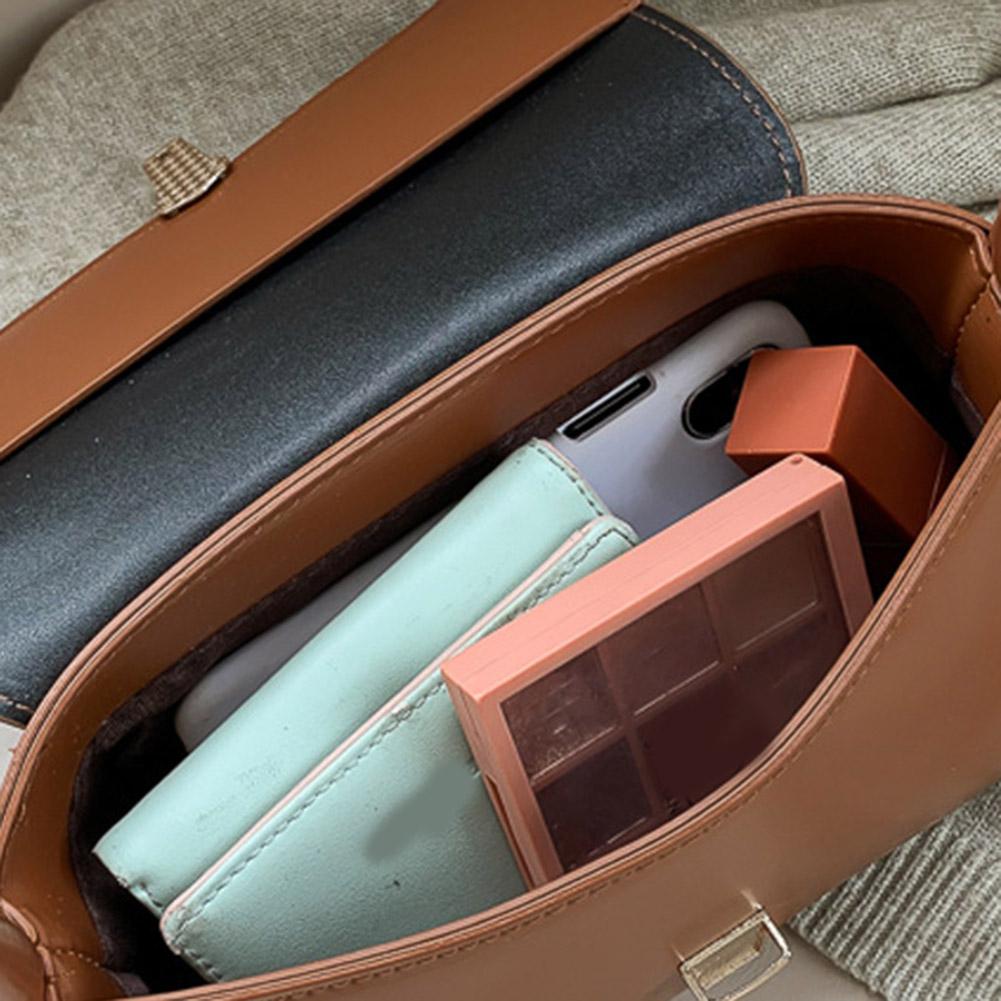 Women Underarm Commute Bag Trendy Retro Tote Bag Portable Casual PU Leather Solid Color Simple Handle Shoulder Bag Handbags