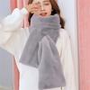 Fashion Thicken Warm Faux Fur Winter Scarf Soft Plush Cold-proof Neck Protector Windproof Solid Color Shawl Scarves for Women