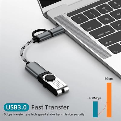 2 en 1 Tipo-c Micro USB a USB 3.0 Interfaz Otg Cable adaptador Convertidor de adaptador de teléfono móvil, para