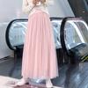 Korean High-Waist Mid-Length Tulle A-Line Skirt - Spring/Summer Pleated Mesh Design