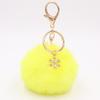 Christmas Snowflake Pom Pom Plush Keychain Charm