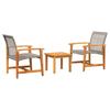 VidaXL Ensemble de Bistro 3 pcs, Chaises avec Table, Salon de Jardin Terrasse Patio, Moderne, Gris Résine Tressée et Bois 367602