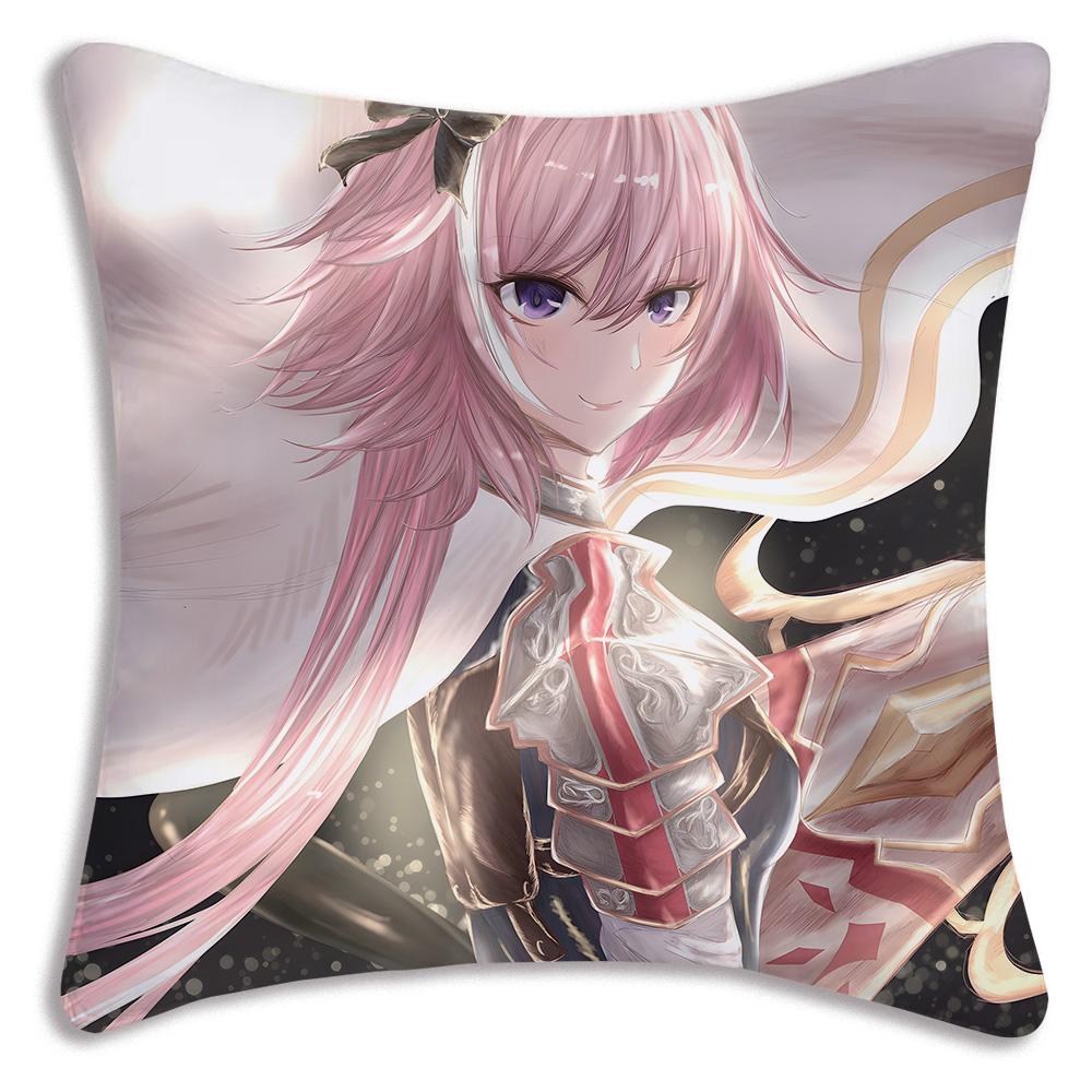 Anime F-Fate Apocrypha Astolfo Pillow Covers Cartoon Sofa Decorative Home Double-Sided Printing Short Plush Cute Cushion Cover