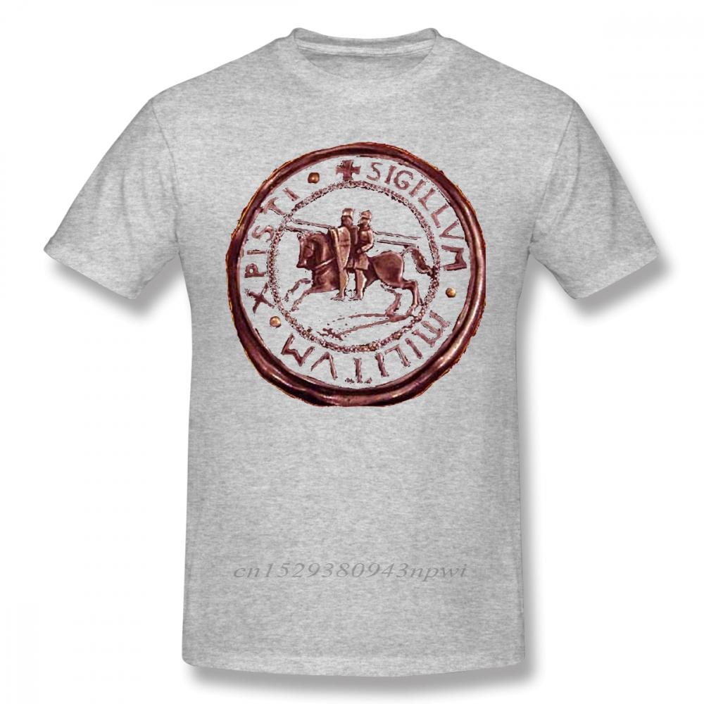 Templar TShirt Knights Templar Seal Symbol T Shirt Graphic 100 Cotton Tee Shirt Men Short Sleeve Classic Cute Tshirt S