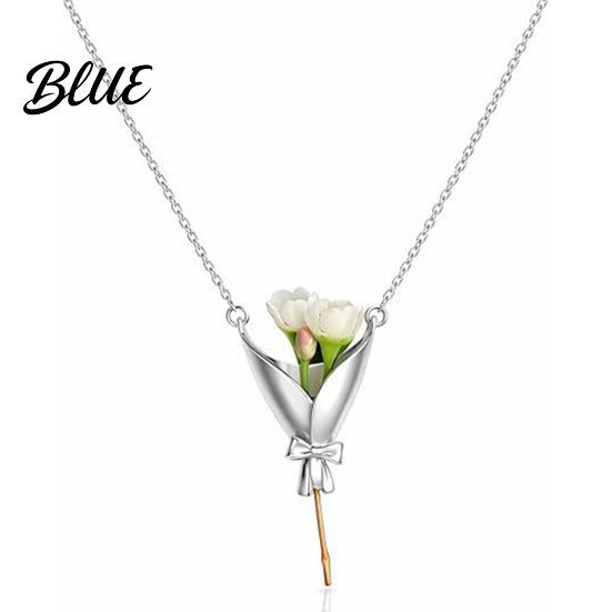 Meaningful Flower Gift DIY Bouquet Necklace Earrings Wearable Mini Vase