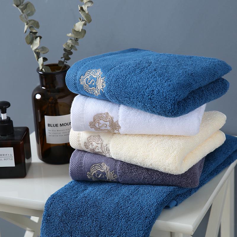 Five-Star Hotel Embroidered Pure Cotton Bath Towel - Thick, 32-Strand, Luxurious Daily Essential