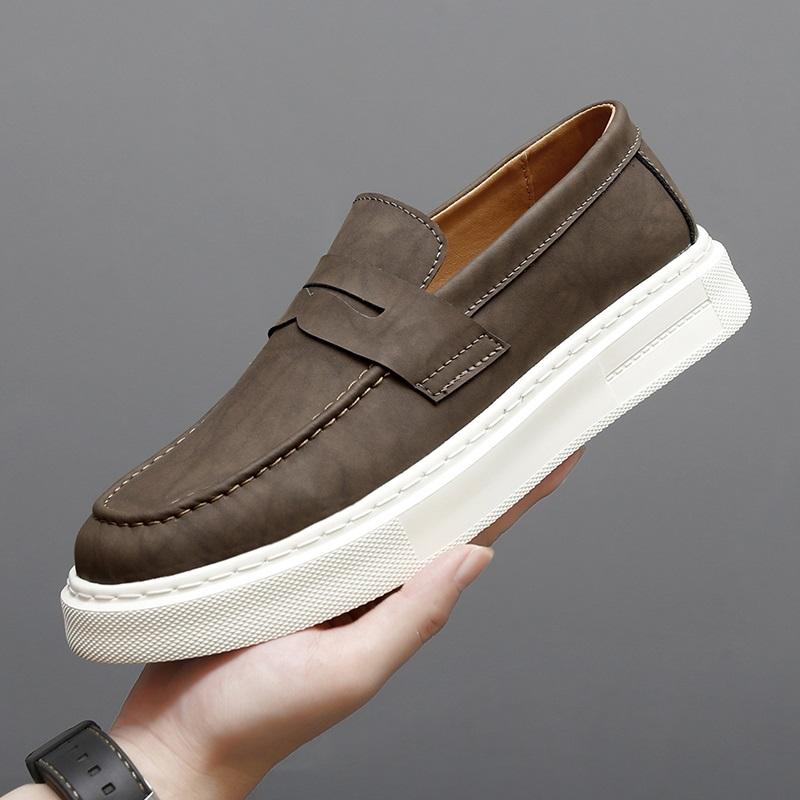

Designer Penny Loafter New Men Genuine Leather Platform Casual Dress Shoes Luxury Outdoors Walking Footwear Zapatos Hombre 38