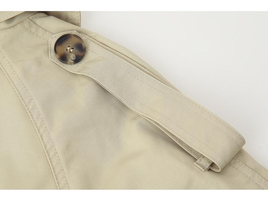 European & American Style Women's Fashion Double-breasted Stand Collar Twill Waist-cinching Short Jacket 2025