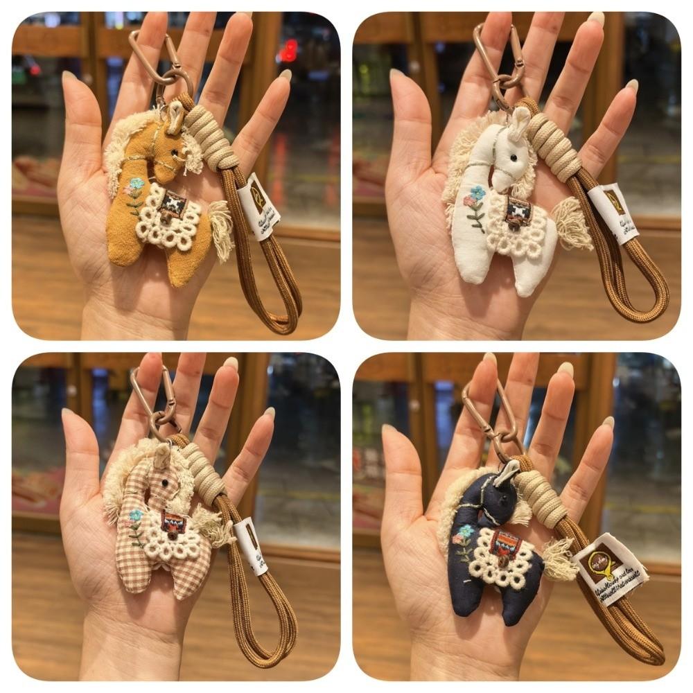 Hanging Decor Horse Year Key Ring Cute Design Pony Pendant Horse Plush Keychain Year Of The Horse