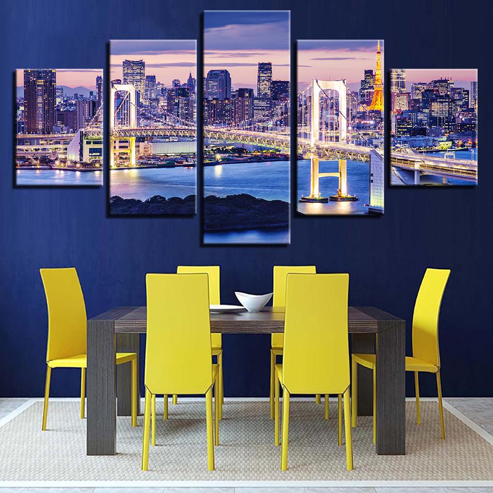 

Wall Art 5 of The City of Sydney Night View Home Painting Modular Pictures, Canvas Decor, Modern HD Printed Posters, Living Room 20X35 20X45 20X55CM