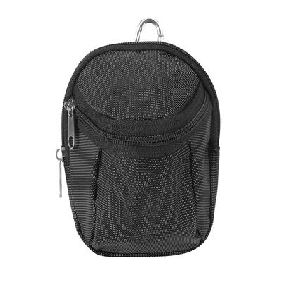Tragbare kleine Polyester Golfballtasche Hüfttasche Zubehör mit Schlüsselring Schwarz