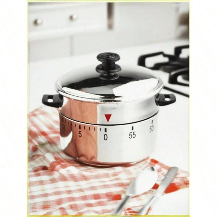 1pc Kitchen Timer Clock, Mechanical Kettle-Shaped Timer, 60 Minute Cooking Countdown Timer, Kitchen Utensils, Kitchen Supplies, Kitchen Accessories,