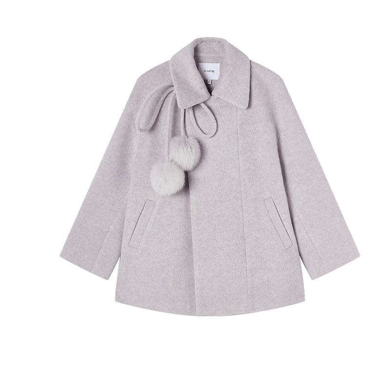 

Women s Purple Wool Blend Lapel Cape Coat XL