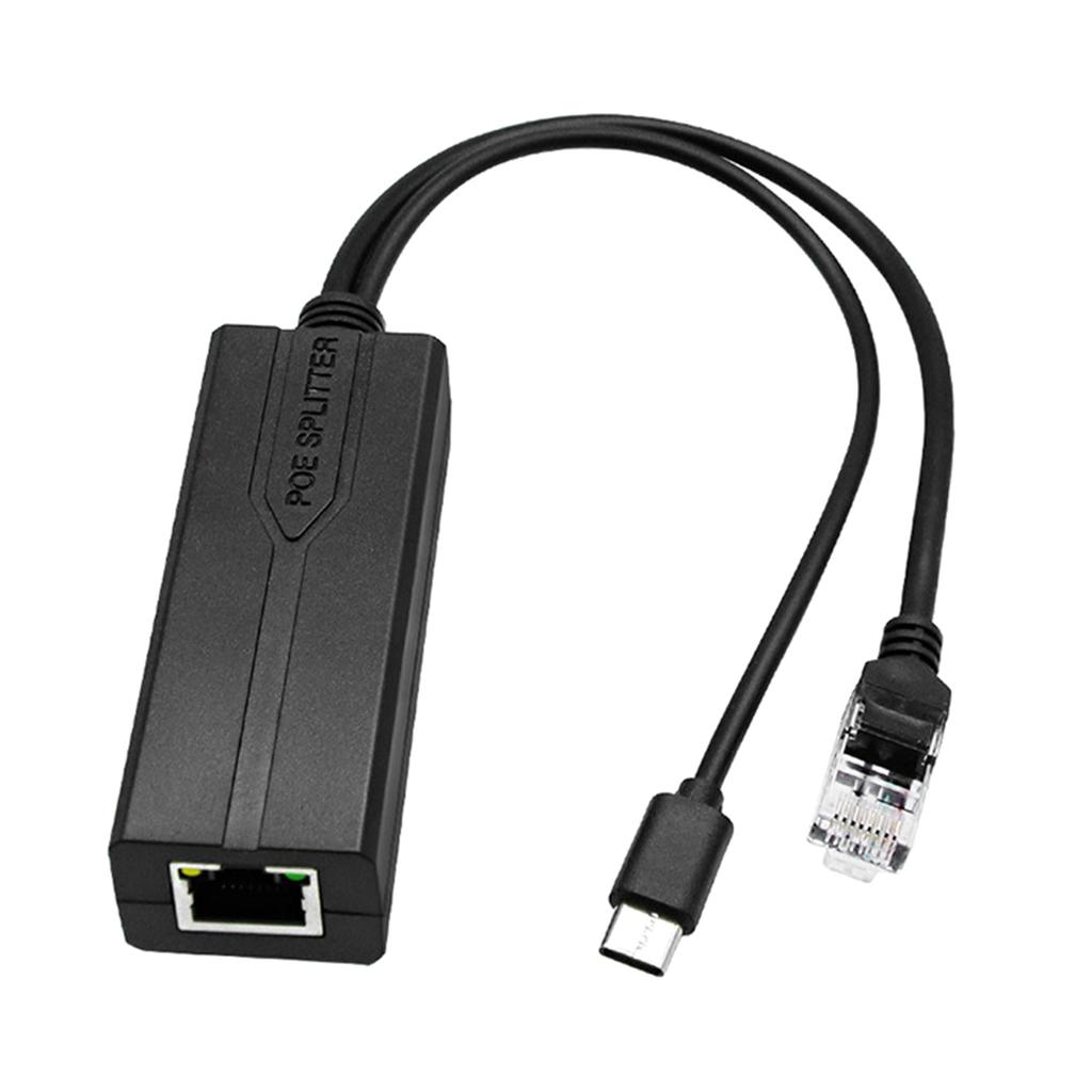 Small USB C POE Splitter USB C 5V Active PoE to USB C Adapter, 48V Input to 5V Output for Surveillances Cameras