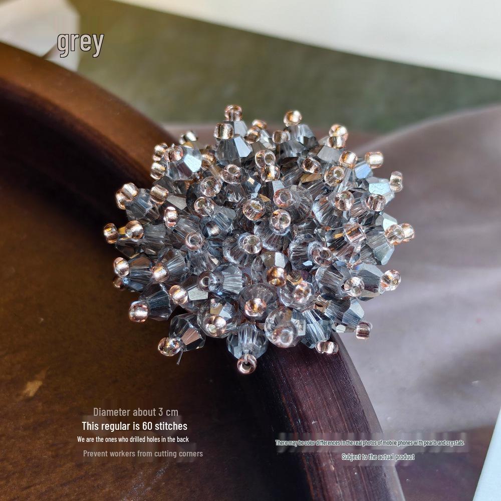 

Crystal Flower Round Brooch & Hair Accessories with Rhinestone Embellishments
