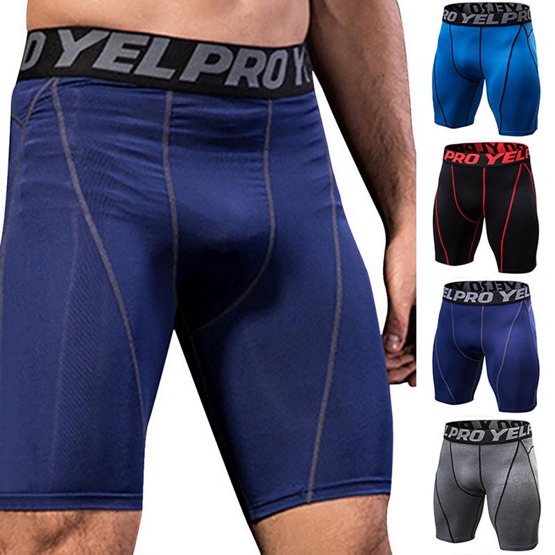 Men Running Shorts Tights Elastic Solid Running Sweatpants Fitness